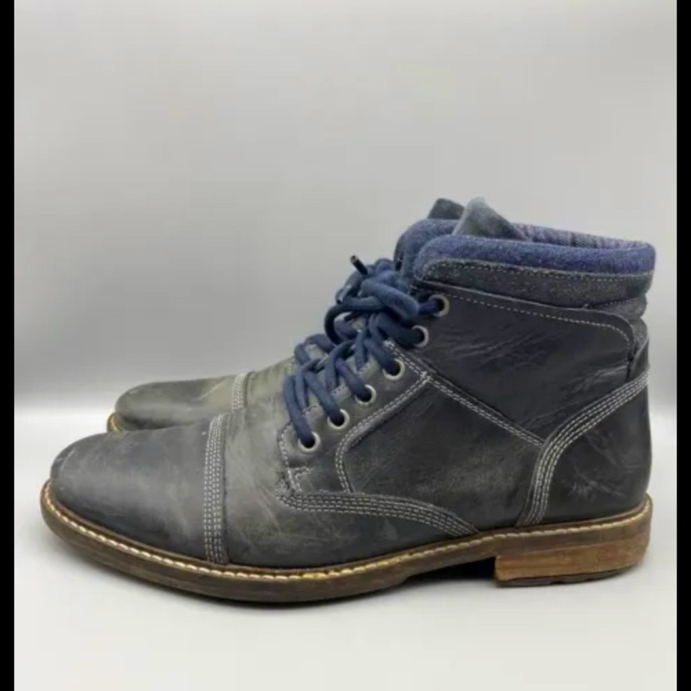 Also Navy Distressed Suede Chelsea Boots Size 9